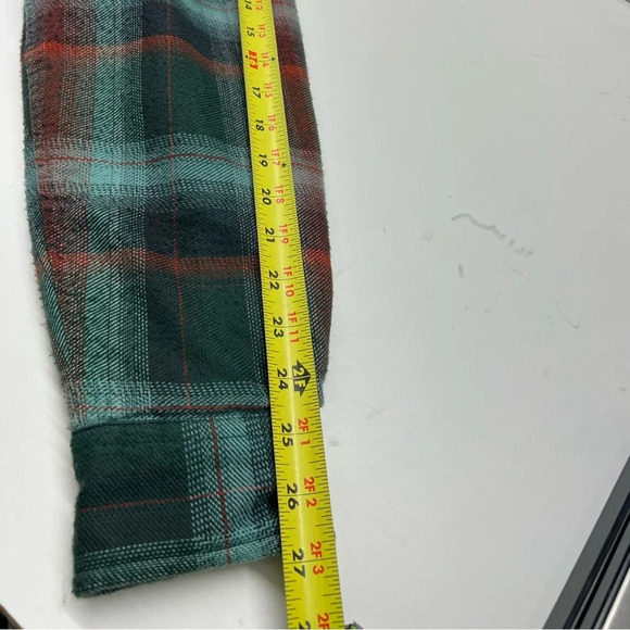 Marmot Green and Red Plaid Shirt Jacket Flannel Fleece - Picture 5 of 12